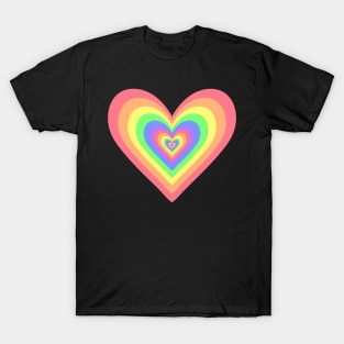 Pastel Rainbow Expanding Hearts T-Shirt